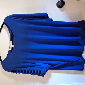Michael Kors 2X Cutout Sleeve Blouse Blue.